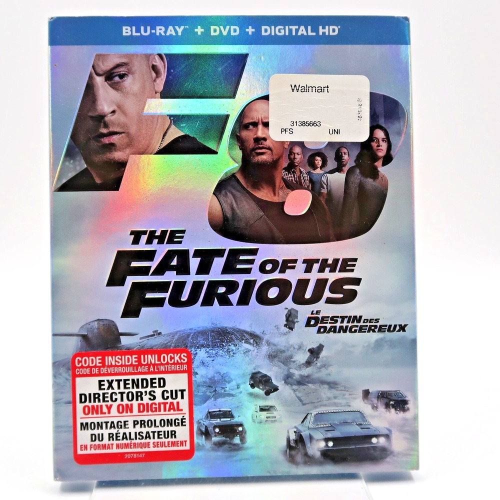The Fate of the Furious Blu-ray DVD 2017 Action Dwayne Johnson NTSC PG-13